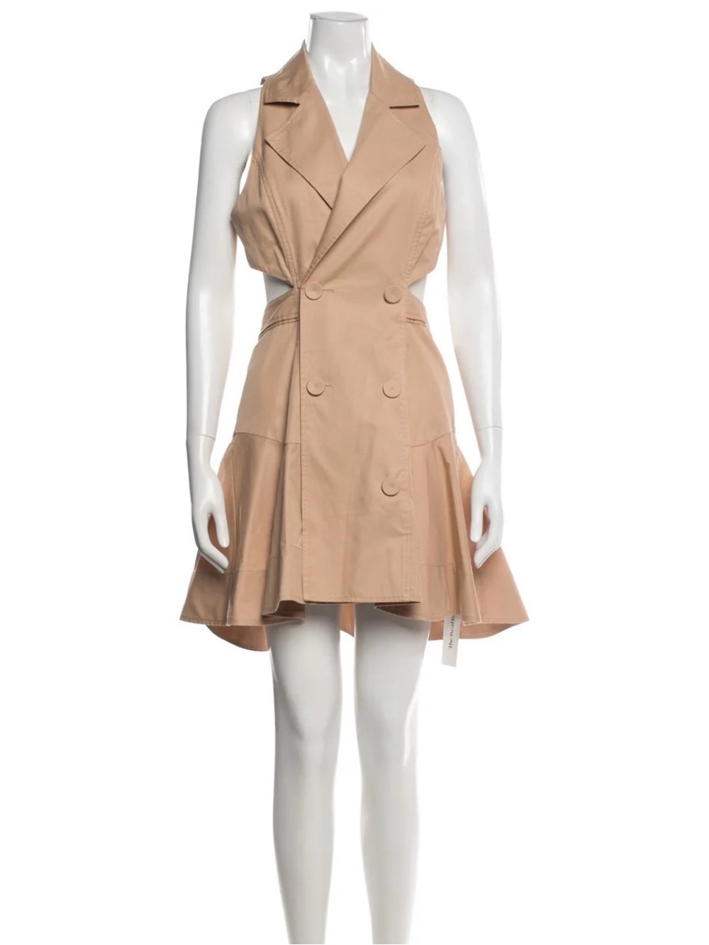 NWOT Acler Sleeveless Trench-Style Mini Dress in Beige